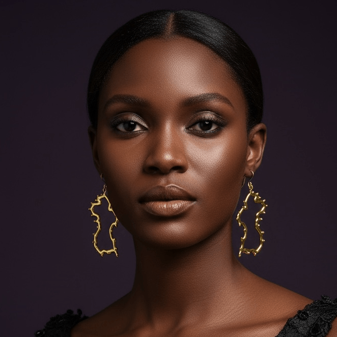 Alliyette Earrings Guyana Beaded Reversible Map Earring 18k sterling vermeil demi-fine jewelry