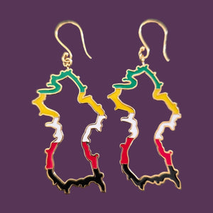 Alliyette Earrings Guyana Reversible Map Earring 18k sterling vermeil demi-fine jewelry