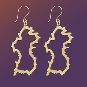 Alliyette Earrings Guyana Reversible Map Earring 18k sterling vermeil demi-fine jewelry
