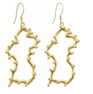 Alliyette Earrings Guyana Reversible Map Earring 18k sterling vermeil demi-fine jewelry