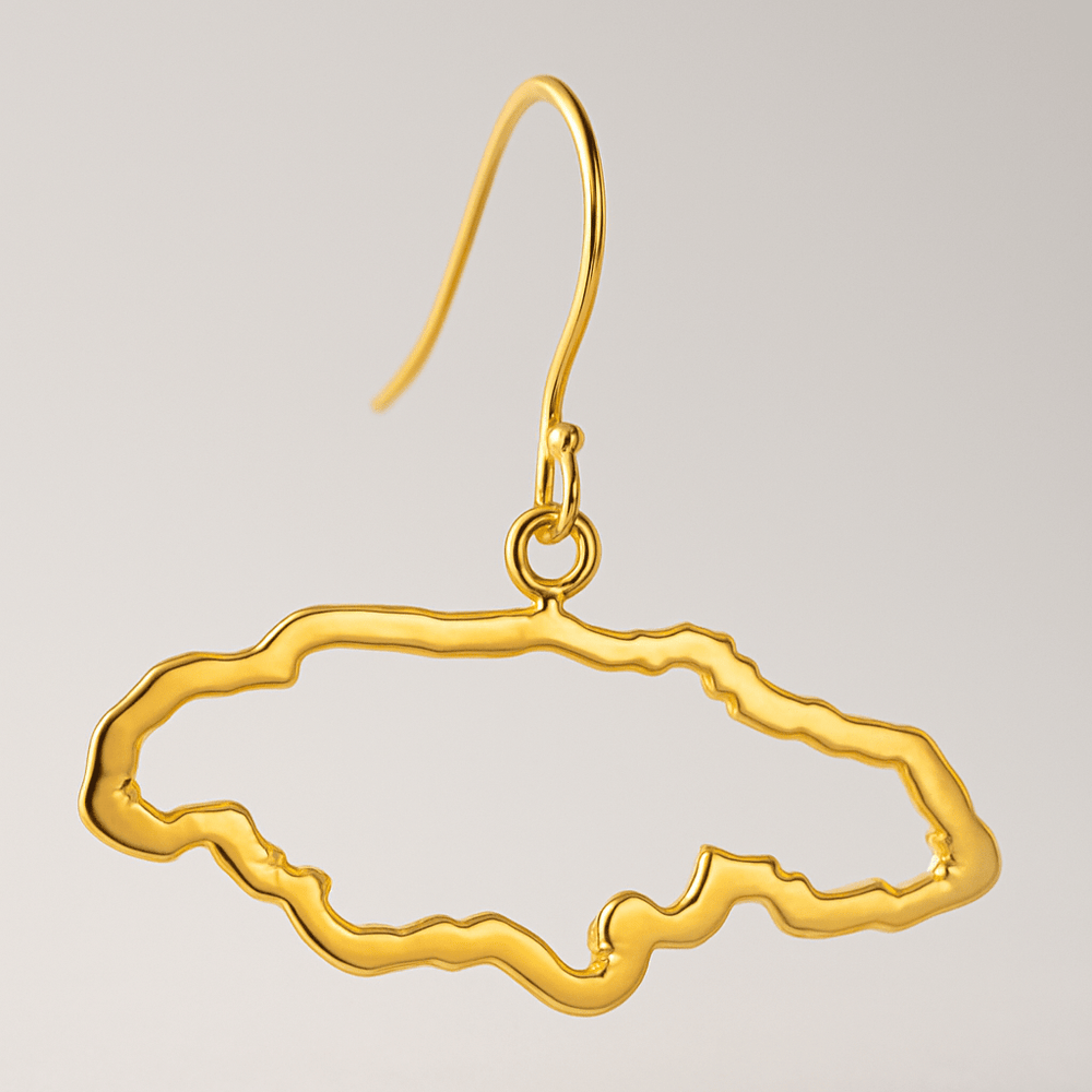 Alliyette Earrings Jamaica Reversible Map Earring 18k sterling vermeil demi-fine jewelry