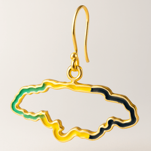 Alliyette Earrings Jamaica Reversible Map Earring 18k sterling vermeil demi-fine jewelry