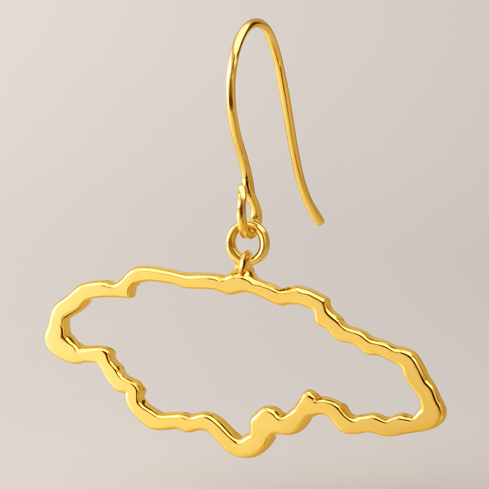 Alliyette Earrings Jamaica Reversible Map Earring 18k sterling vermeil demi-fine jewelry