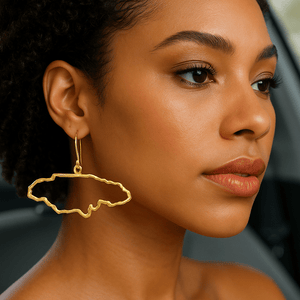 Alliyette Earrings Jamaica Reversible Map Earring 18k sterling vermeil demi-fine jewelry