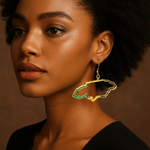 Alliyette Earrings Jamaica Reversible Map Earring 18k sterling vermeil demi-fine jewelry