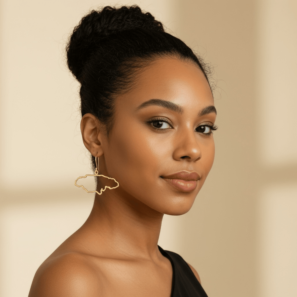 Alliyette Earrings Jamaica Reversible Map Earring 18k sterling vermeil demi-fine jewelry