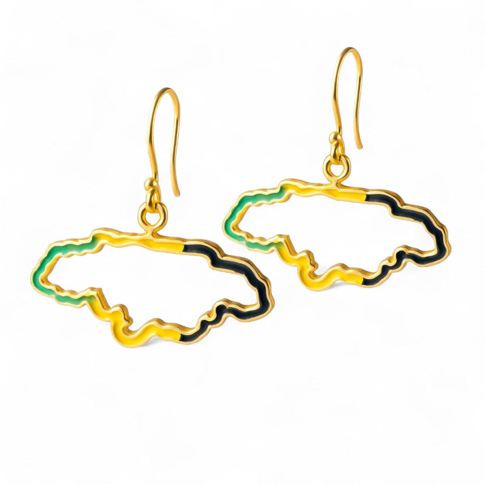 Alliyette Earrings Jamaica Reversible Map Earring 18k sterling vermeil demi-fine jewelry