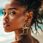 Alliyette  Earrings Trinidad & Tobago Reversible Map Earring 18k sterling vermeil demi-fine jewelry