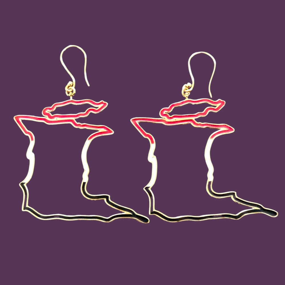 Alliyette  Earrings Trinidad & Tobago Reversible Map Earring 18k sterling vermeil demi-fine jewelry