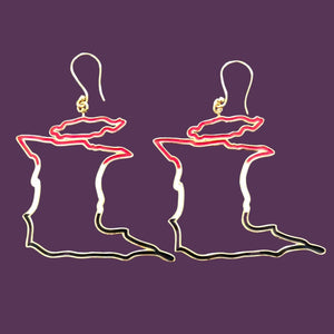 Alliyette  Earrings Trinidad & Tobago Reversible Map Earring 18k sterling vermeil demi-fine jewelry