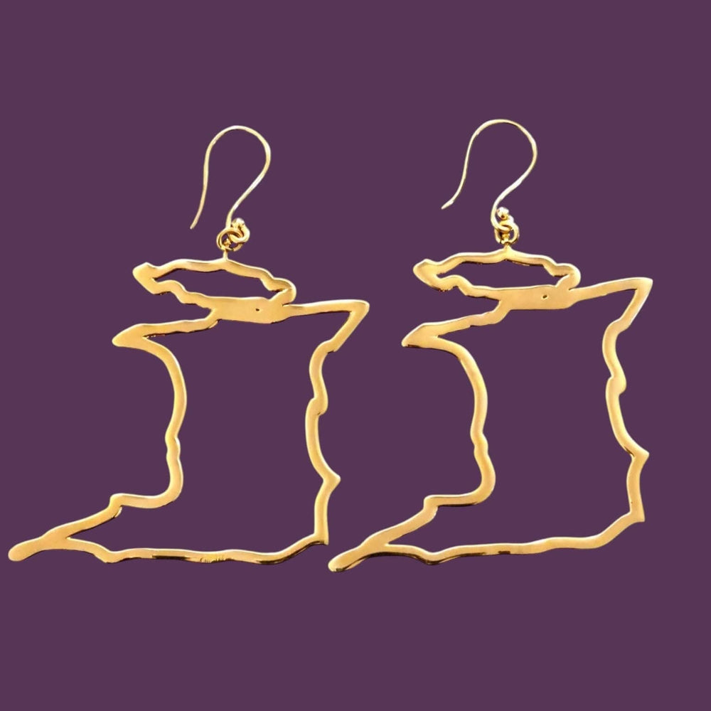 Alliyette  Earrings Trinidad & Tobago Reversible Map Earring 18k sterling vermeil demi-fine jewelry