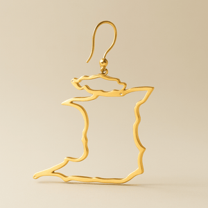 Alliyette  Earrings Trinidad & Tobago Reversible Map Earring 18k sterling vermeil demi-fine jewelry