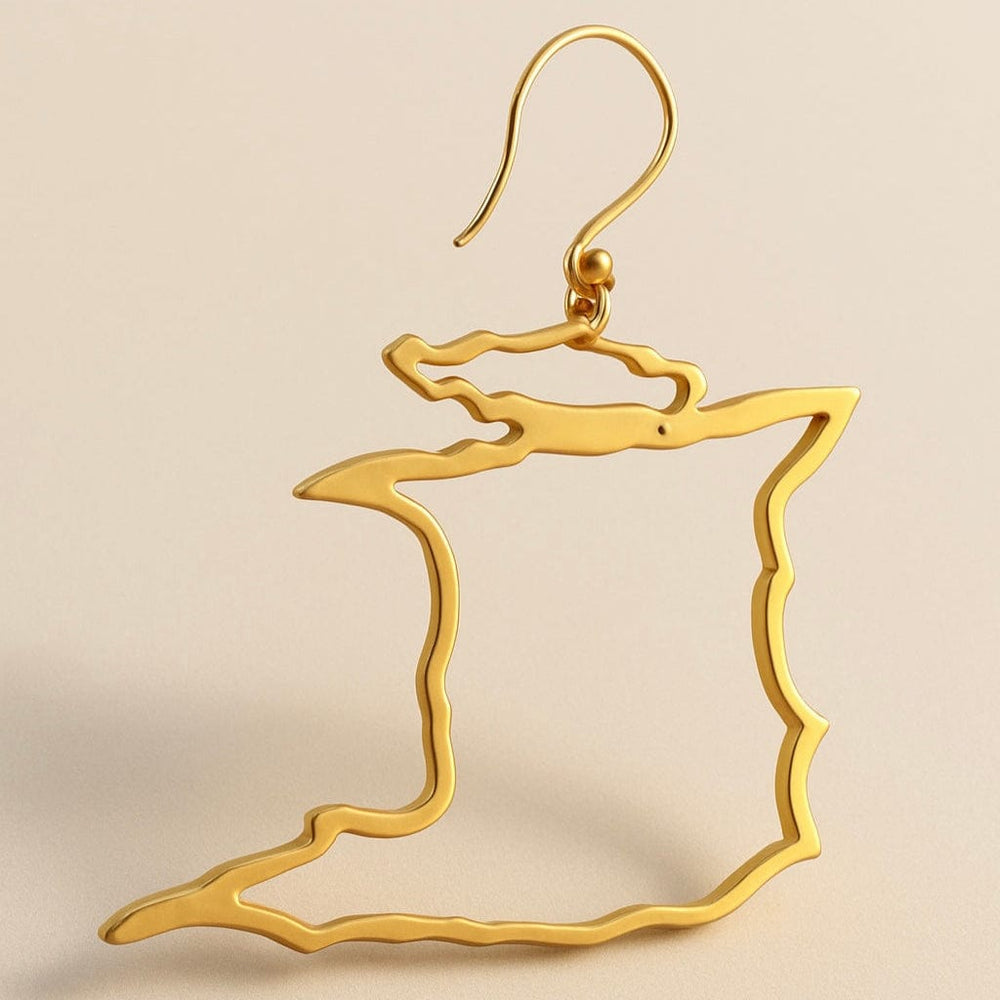 Alliyette  Earrings Trinidad & Tobago Reversible Map Earring 18k sterling vermeil demi-fine jewelry
