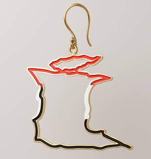 Alliyette  Earrings Trinidad & Tobago Reversible Map Earring 18k sterling vermeil demi-fine jewelry