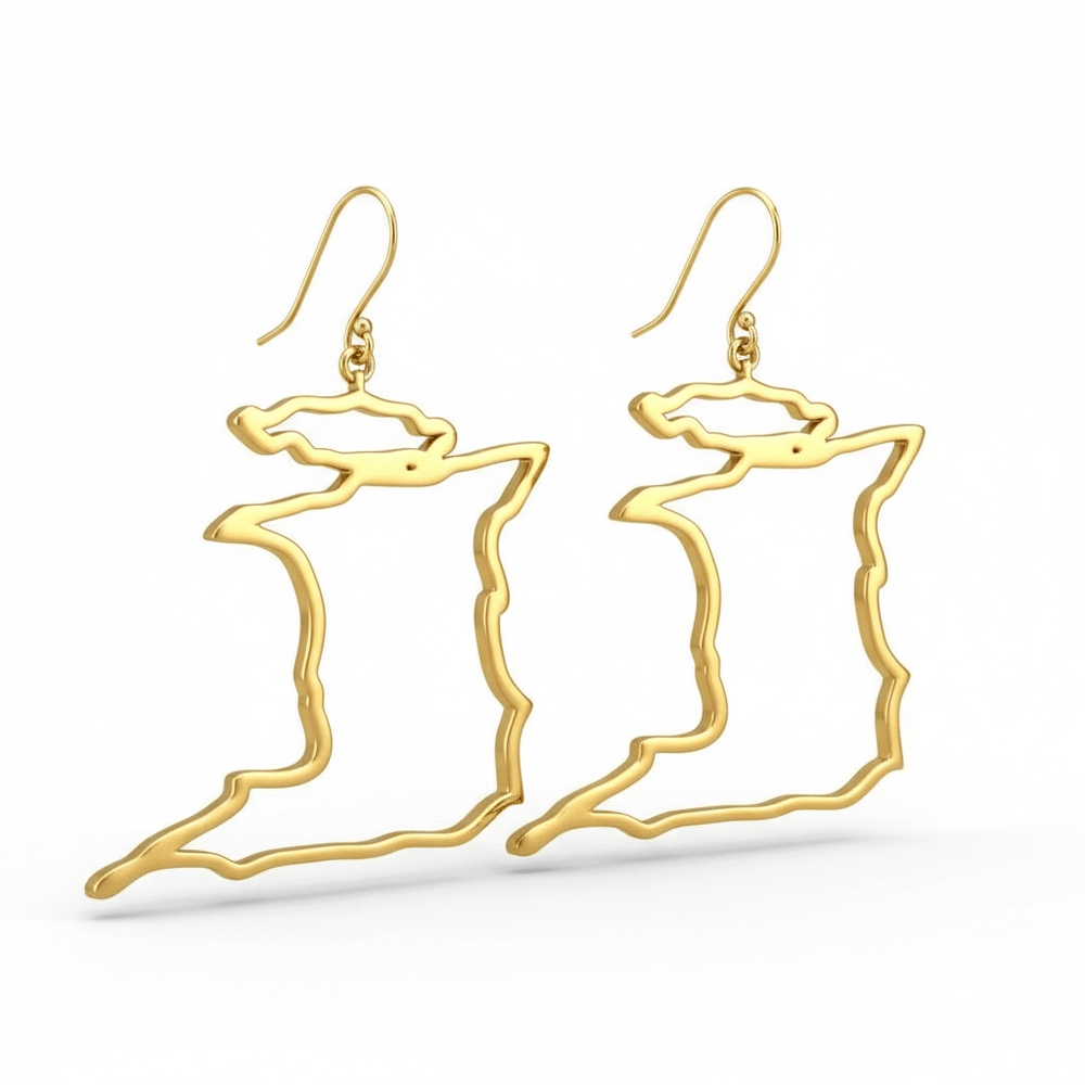 Alliyette Earrings Trinidad & Tobago Reversible Map Earring 18k sterling vermeil demi-fine jewelry