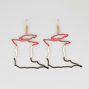 Alliyette Earrings Trinidad & Tobago Reversible Map Earring 18k sterling vermeil demi-fine jewelry
