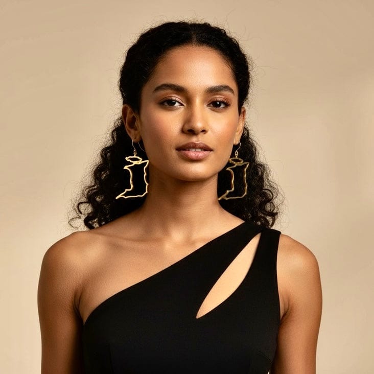 Alliyette Earrings Trinidad & Tobago Reversible Map Earring 18k sterling vermeil demi-fine jewelry
