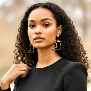 Alliyette Earrings Trinidad & Tobago Reversible Map Earring 18k sterling vermeil demi-fine jewelry