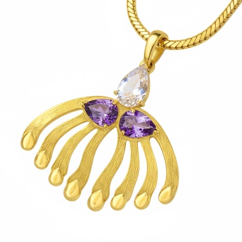 Alliyette Necklace AIR:  Gemini - Libra - Aquarius Elements Tri-Stone Gemstone Necklace 18k sterling vermeil demi-fine jewelry