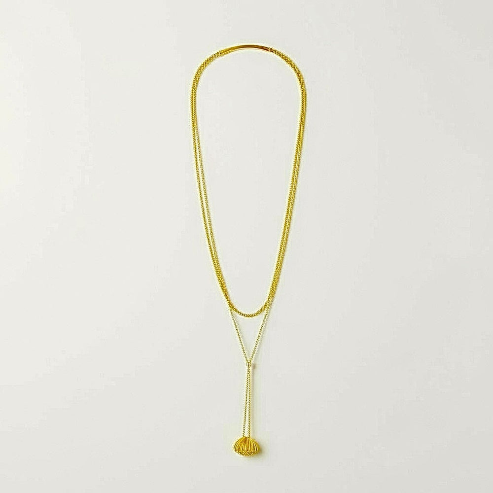 Alliyette Necklace Gold Vermeil Peacock Allure Lariat Necklace 18k sterling vermeil demi-fine jewelry