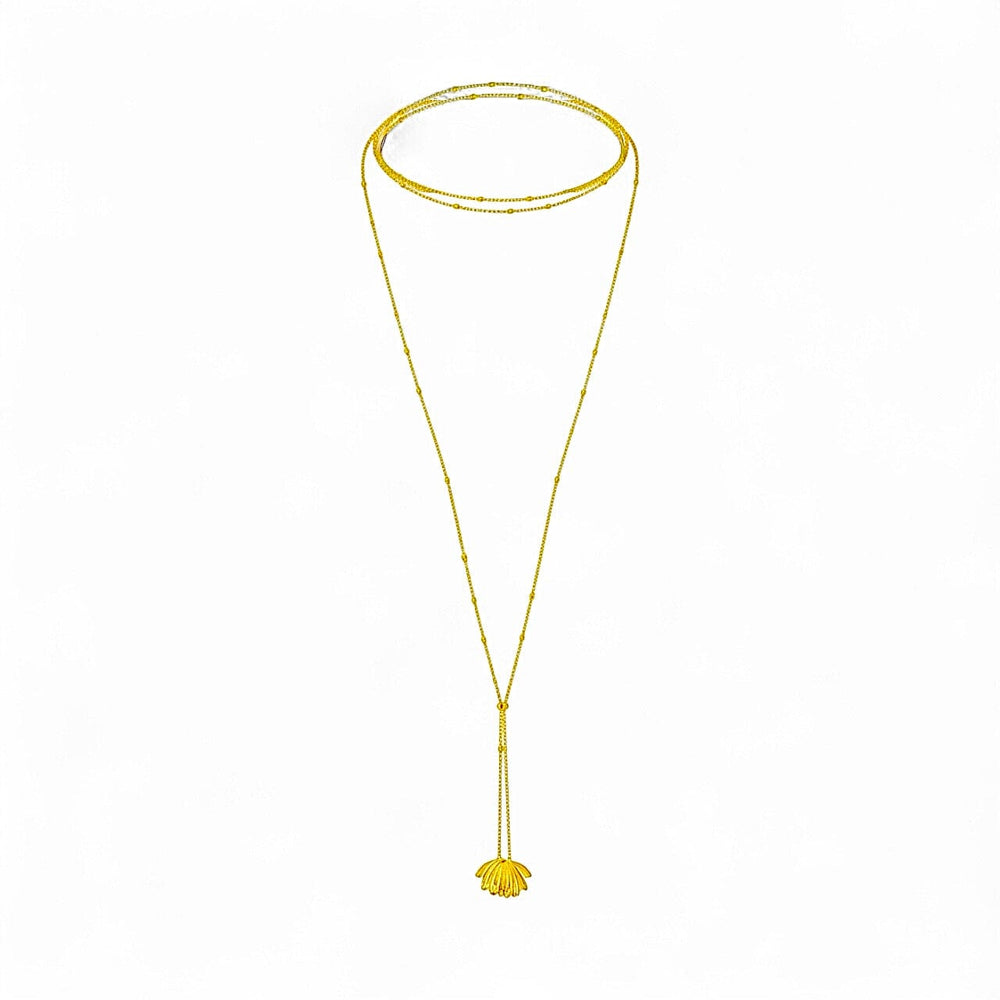 Alliyette Necklace Gold Vermeil Peacock Allure Lariat Necklace 18k sterling vermeil demi-fine jewelry