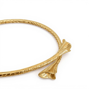 Alliyette Necklace Lily Golden Bud Choker Necklace 18k sterling vermeil demi-fine jewelry