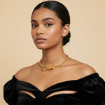 Alliyette Necklace Lily Golden Bud Choker Necklace 18k sterling vermeil demi-fine jewelry
