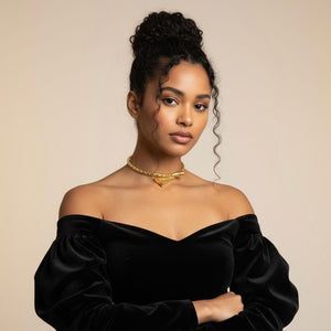 Alliyette Necklace Lily Golden Bud Choker Necklace 18k sterling vermeil demi-fine jewelry