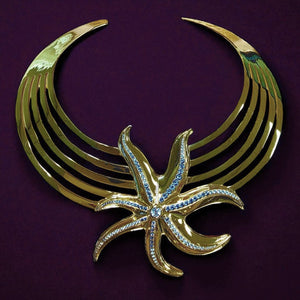 Alliyette Necklace Stella Maris Starfish Choker Necklace 18k sterling vermeil demi-fine jewelry