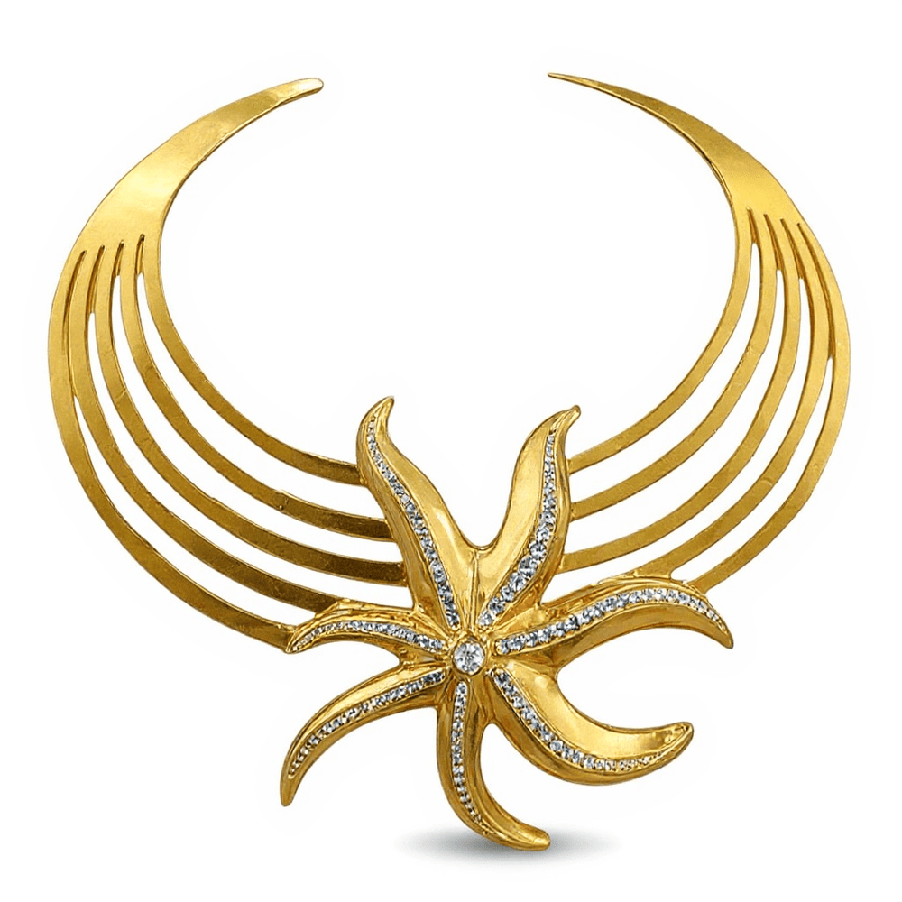 Alliyette Necklace Stella Maris Starfish Choker Necklace 18k sterling vermeil demi-fine jewelry