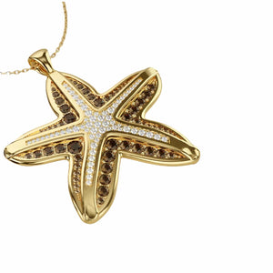 Alliyette Necklace The Five Armed Starfish Gemstone Necklace 18k sterling vermeil demi-fine jewelry