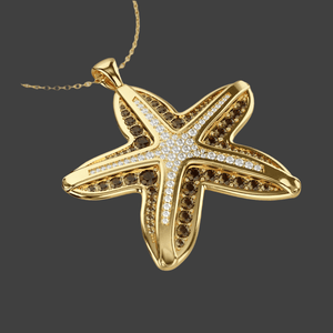 Alliyette Necklace The Five Armed Starfish Gemstone Necklace 18k sterling vermeil demi-fine jewelry