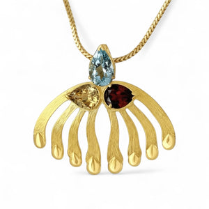 Alliyette Necklace WATER: Cancer - Scorpio - Pisces Elements Tri-Stone Gemstone Necklace 18k sterling vermeil demi-fine jewelry