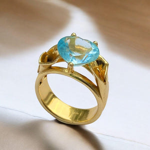 Alliyette Ring Calla Lily Gemstone Ring 18k sterling vermeil demi-fine jewelry