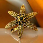 Alliyette Ring Stella Maris Six-Armed Starfish Ring 18k sterling vermeil demi-fine jewelry