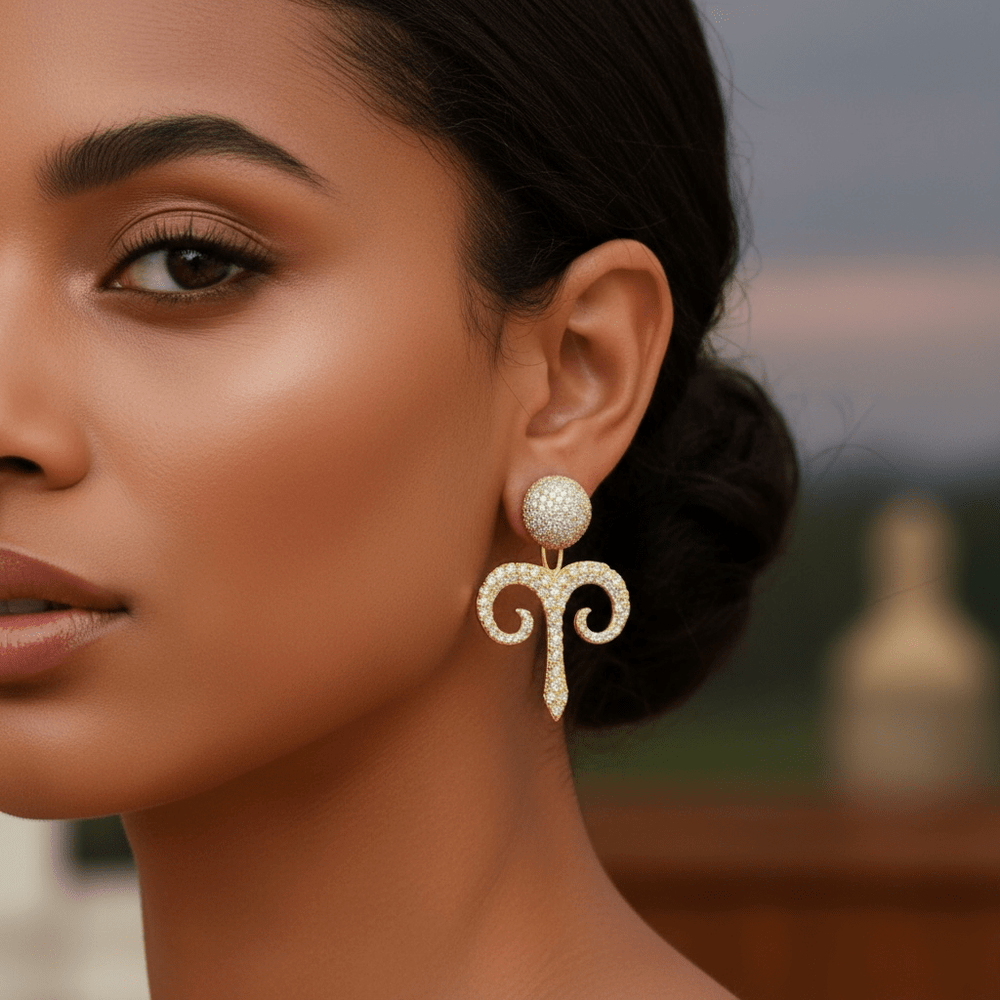 Twin Elegance Earring Aries Zodiac 2-PC Detachable  Earring Set 18k sterling vermeil demi-fine jewelry
