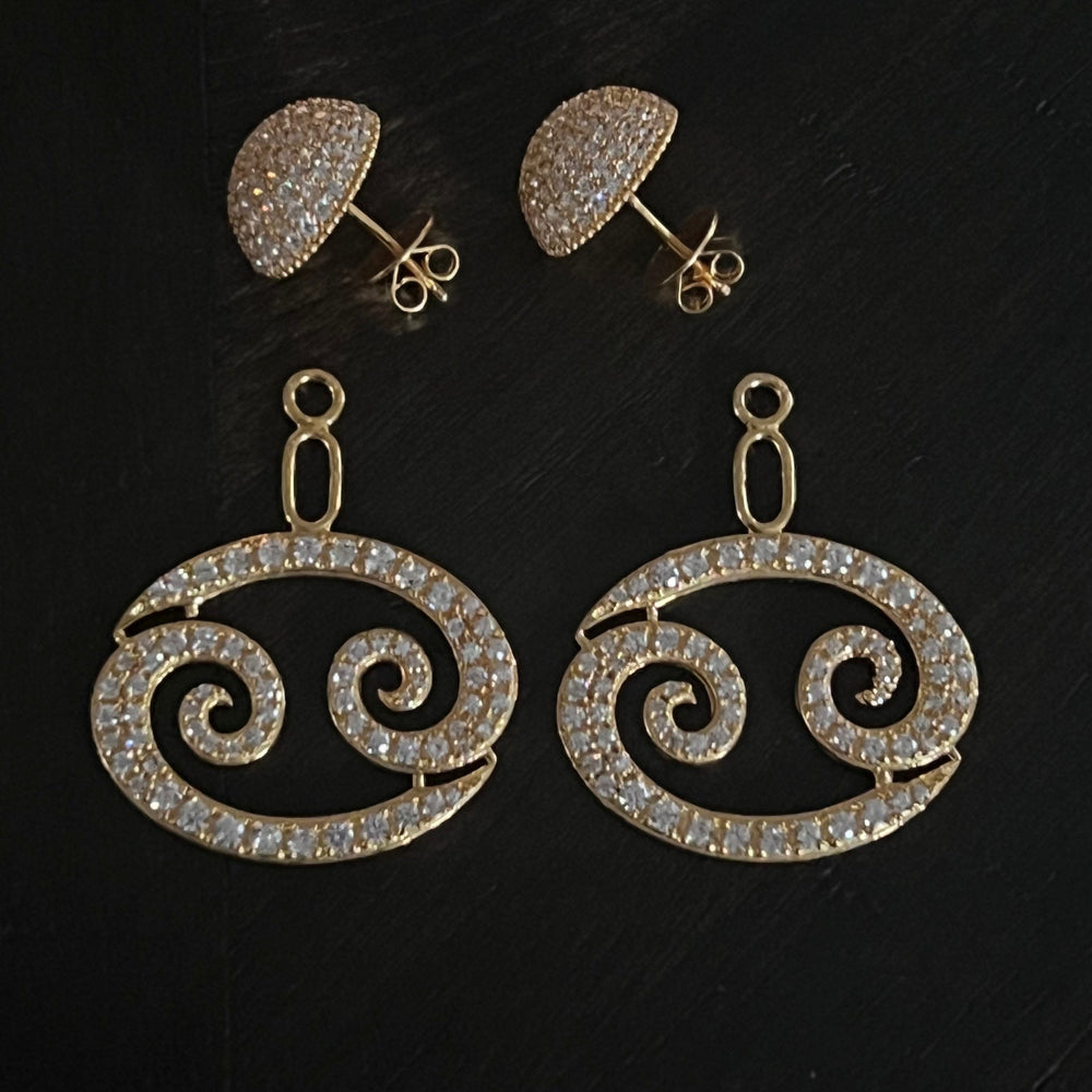 Twin Elegance Earring Cancer 2-Piece Earring Set 18k sterling vermeil demi-fine jewelry