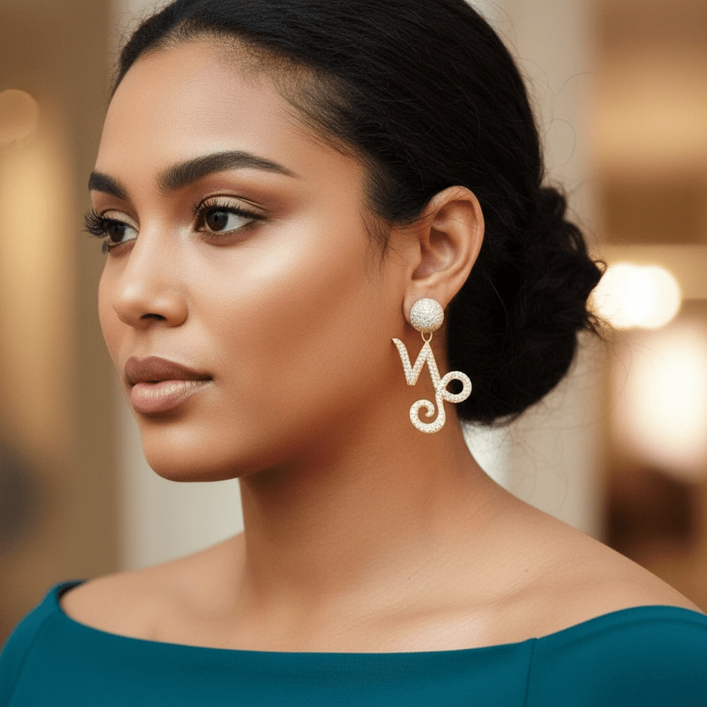 Twin Elegance Earring Capricorn Zodiac 2-PC Detachable  Earring Set 18k sterling vermeil demi-fine jewelry
