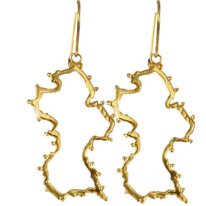 Twin Elegance Earring Enchanted Guyana Map Earrings 18k sterling vermeil demi-fine jewelry