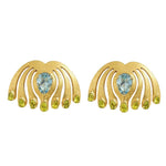 Twin Elegance Earrings Blue Topaz Peacock Paradise Earrings 18k sterling vermeil demi-fine jewelry