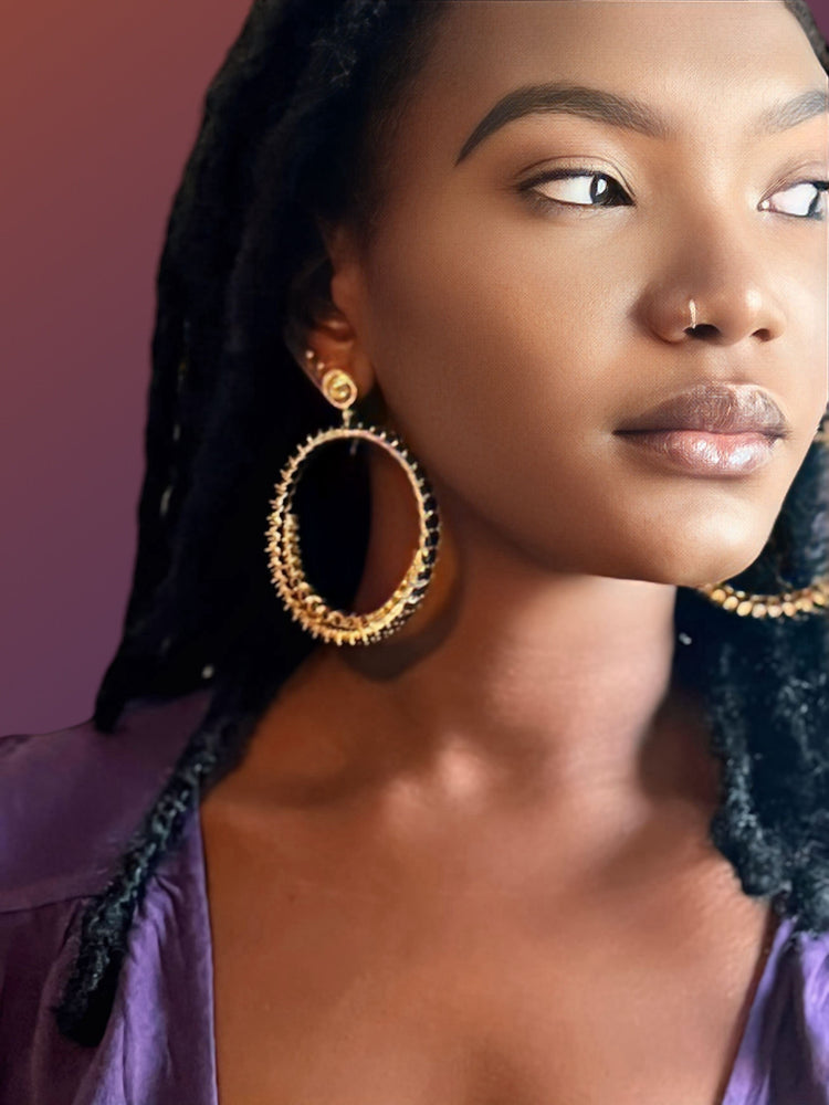 Twin Elegance Earrings Gold Circle of Friends Endless Garnet Hoops (Copy) 18k sterling vermeil demi-fine jewelry