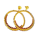 Twin Elegance Earrings Gold Endless Garnet Hoop Earrings 18k sterling vermeil demi-fine jewelry