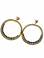 Twin Elegance Earrings Gold Endless Onyx Hoop Earrings 18k sterling vermeil demi-fine jewelry