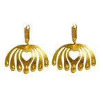 Twin Elegance Earrings Golden Allure Peacock Earrings 18k sterling vermeil demi-fine jewelry