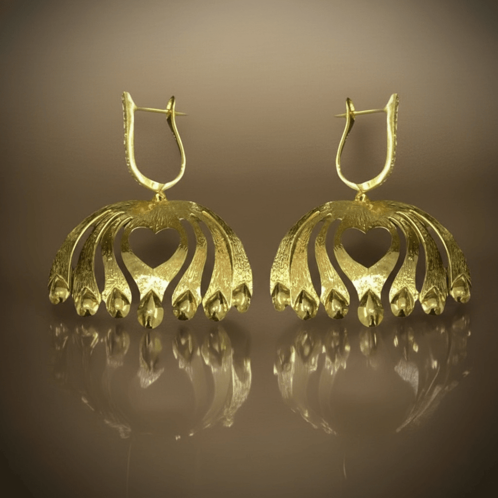Twin Elegance Earrings Golden Allure Peacock Earrings 18k sterling vermeil demi-fine jewelry