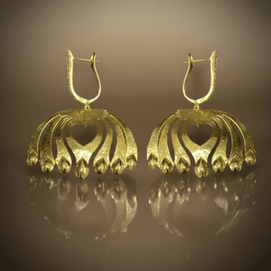Twin Elegance Earrings Golden Allure Peacock Earrings 18k sterling vermeil demi-fine jewelry