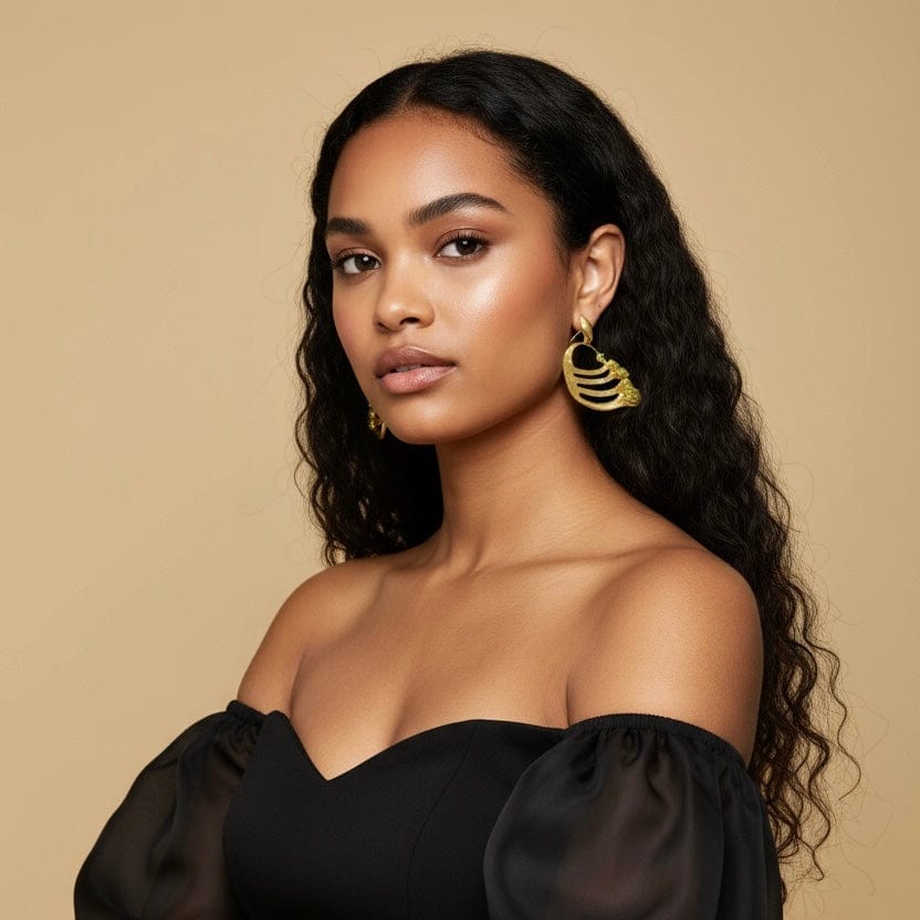 Twin Elegance Earrings Peacock Silhouette Earrings 18k sterling vermeil demi-fine jewelry