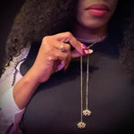 Twin Elegance Necklace Gold Vermeil Chloe Infinity Lariat Necklace 18k sterling vermeil demi-fine jewelry