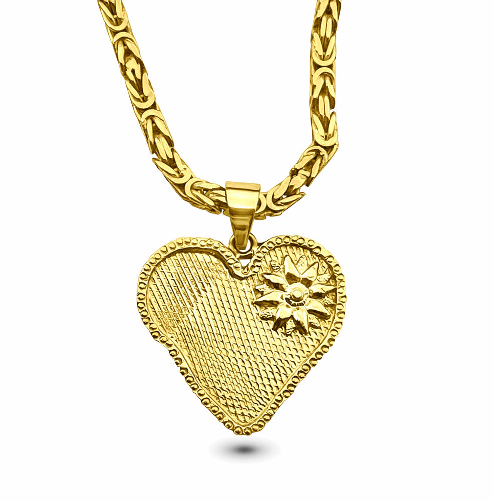 Twin Elegance Necklace Victoria Lily Heart-Shaped Gold Pendant 18k sterling vermeil demi-fine jewelry