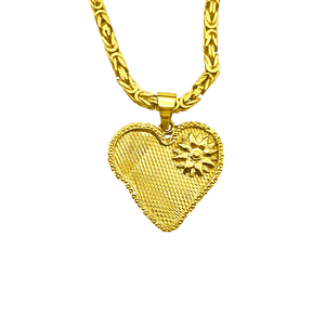 Twin Elegance Necklace Victoria Lily Heart Shaped Gold Pendant + Necklace 18k sterling vermeil demi-fine jewelry